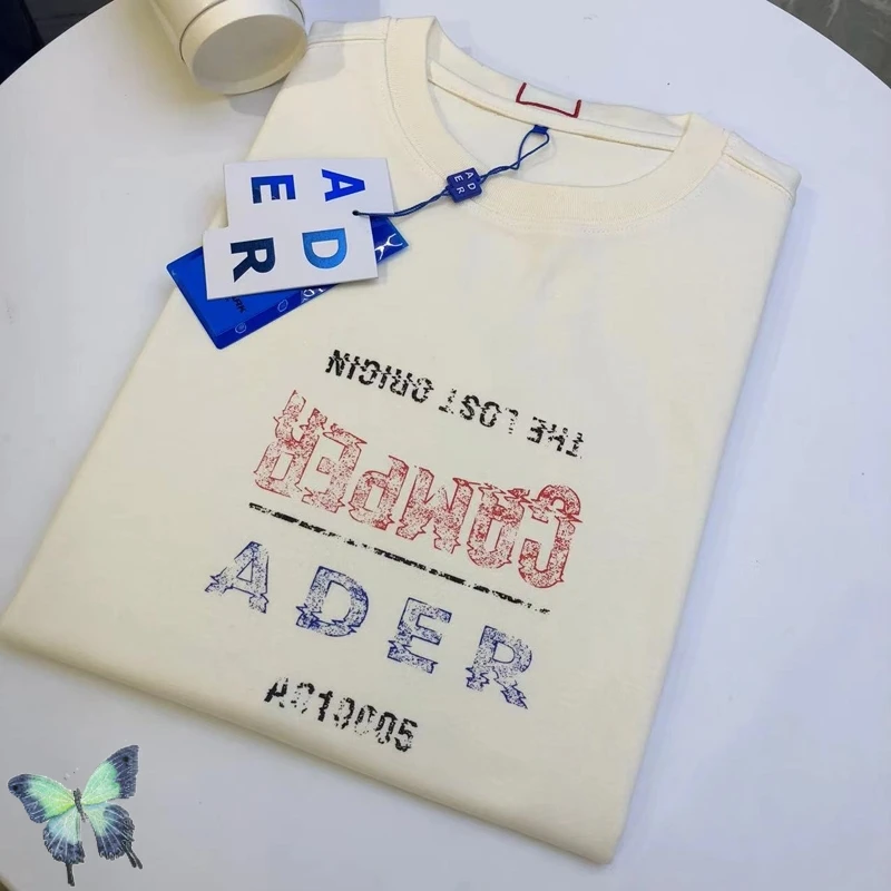 

ADER ERROR T Shirt Do Old Logo Printed Short Sleeved Khaki Ader T-shirt
