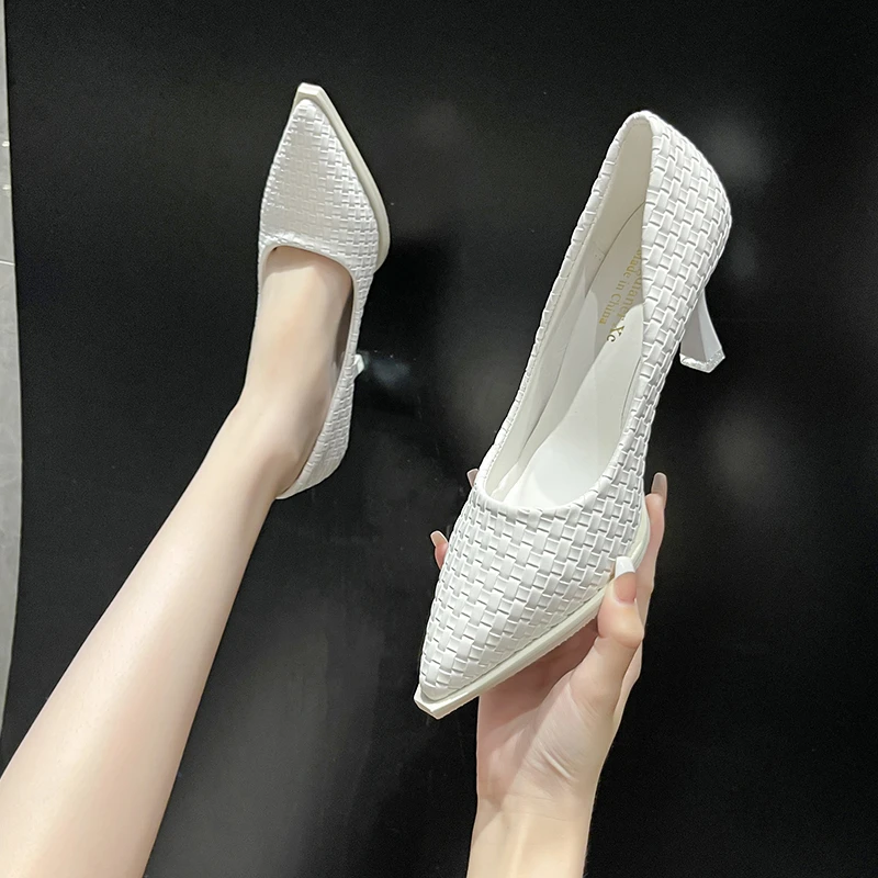 

Женские туфли на высоком каблуке, свадебные туфли-лодочки из кожи на шпильке, привлекательная женская обувь, 2022