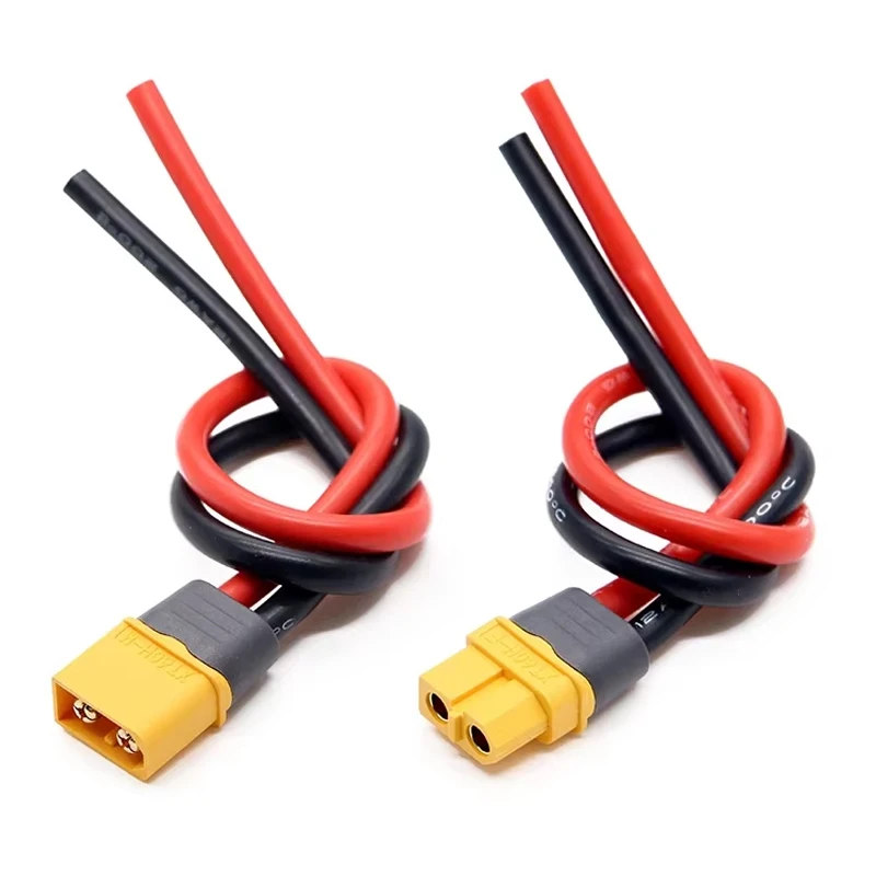 Разъем XT60 папа и мама с силиконовым проводом 10/20/30/50 см 12 AWG для радиоуправляемого