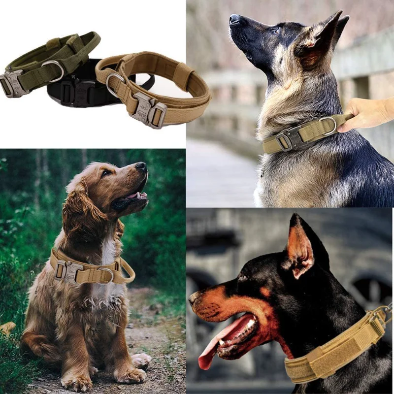 

Anti-rush Pet Collar and Leash Medium and Large Heavy Pet Training Tactical Collar Adjustable Size Durable Collar