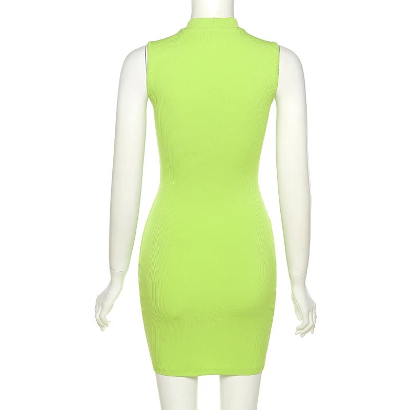 Повседневное трикотажное платье AIIOU в рубчик женские облегающие мини-платья без