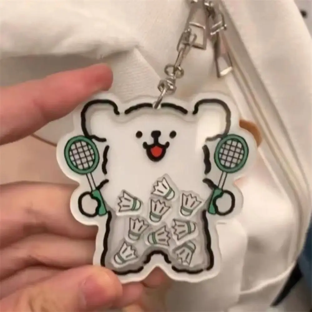 Акриловая линия встряхивания брелок для щенка розовый шар розы брелки в виде