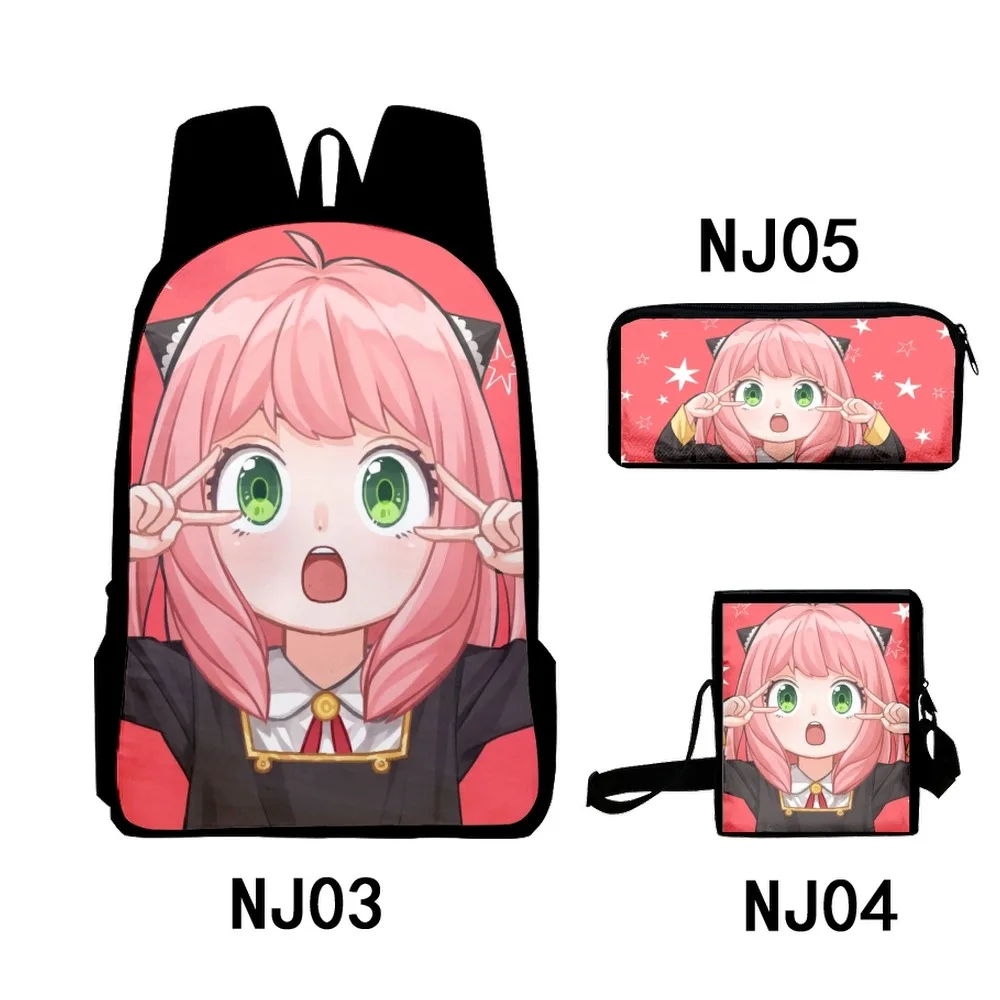 

Harajuku Cool SPY X FAMILY 3pcs Set 3D 3pcs/Set Backpack 3D Print School Student Bookbag Laptop Daypack Shoulder Bag Pencil Case