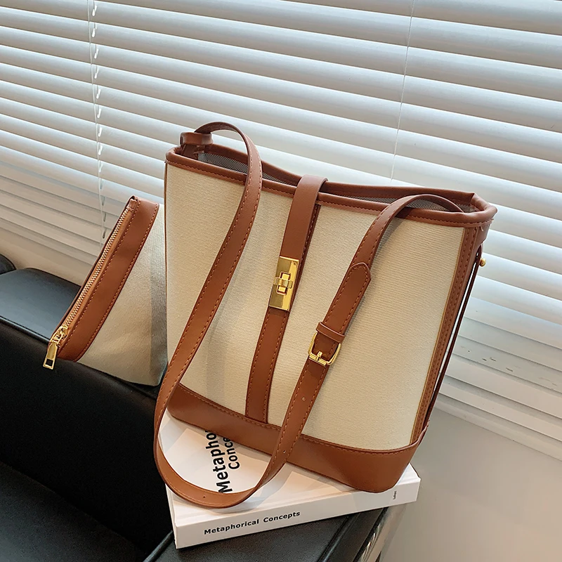 

Large Capacity Composite Bag Women's New Korean Style Patchwork Shoulder Bags Trendy Ladies Crossbody Pack