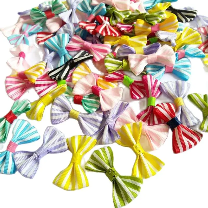 

Mix 50pcs/lot Handmade DIY Polyester Ribbon Bow Tie Wedding Scrapbooking Embellishment for Crafts Accessory Decoration