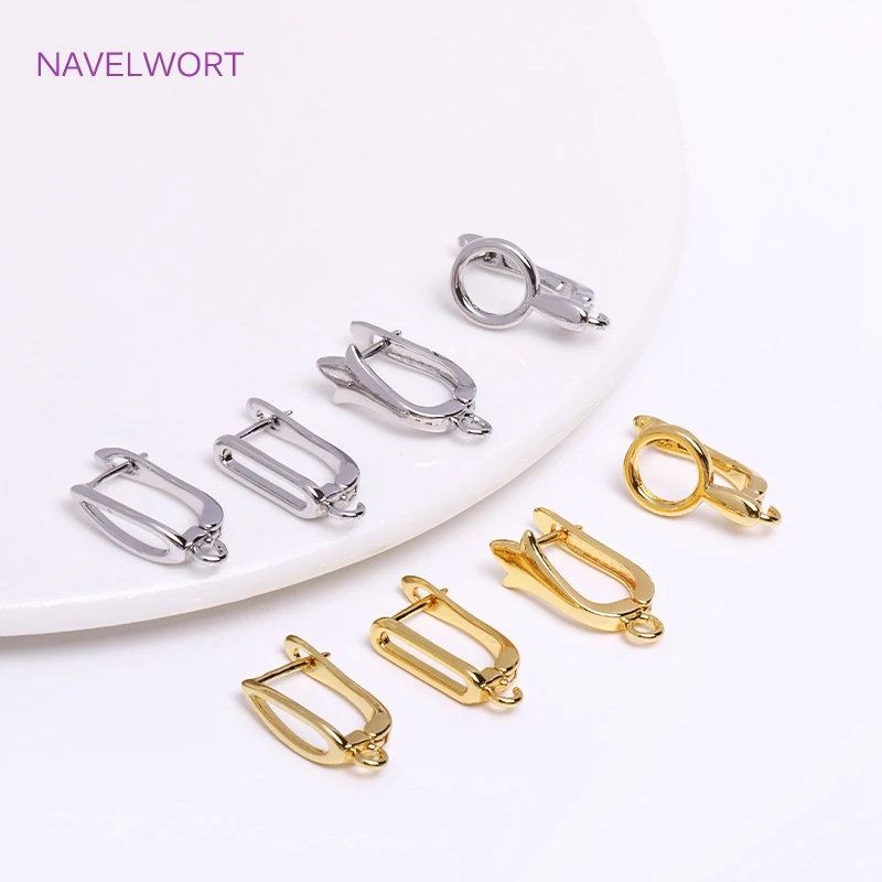 

18K Gold Plated Earring Hooks Lever Back Open Loop Setting,Earring Making Supplies,Brass Earring Clasp Findings,DIY Accessories