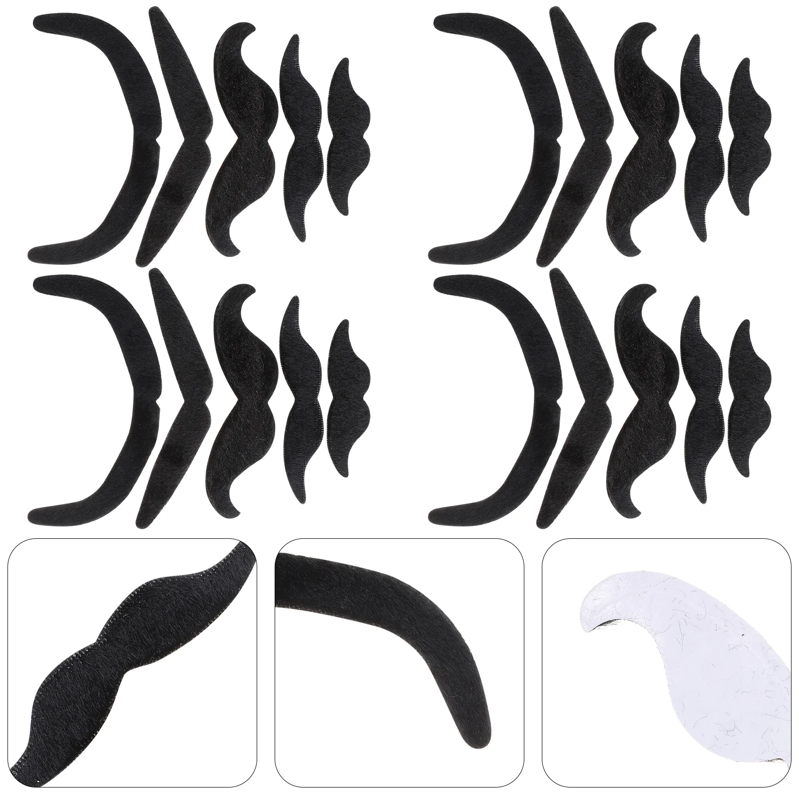 

25pcs Self Adhesive Party Mustache Novelty Fake Beards Set Costume Party Supplies
