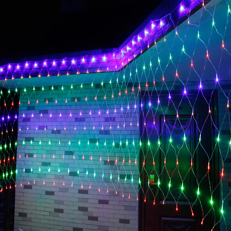 

Net Mesh String Lights Solar Curtain LED Fairy Outdoor Waterproof Christmas Lights Decor Bushes Garden Wedding Party Xmas Tree