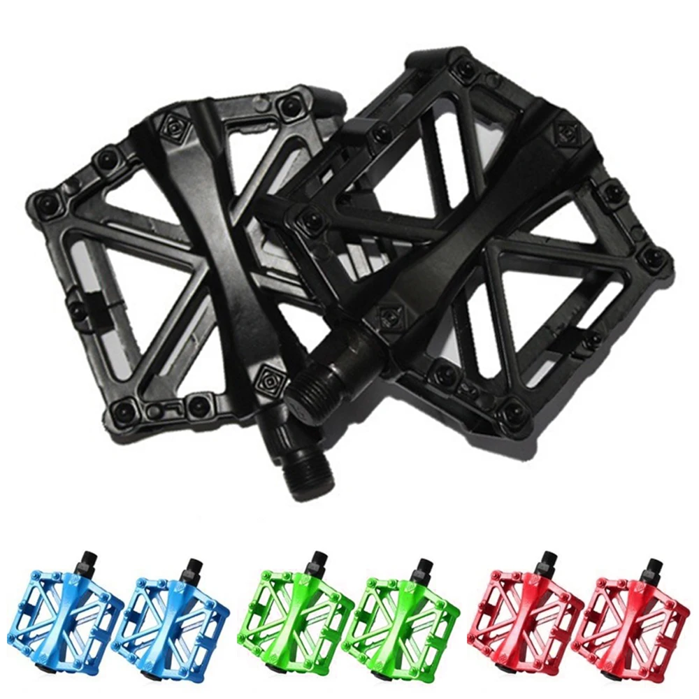 

2 PCS Durable Bicycle Pedals Bike Platform Pedal Ultra Light Aluminum Alloy Pedals 9/16 Inch Steel Spindle with Reflector