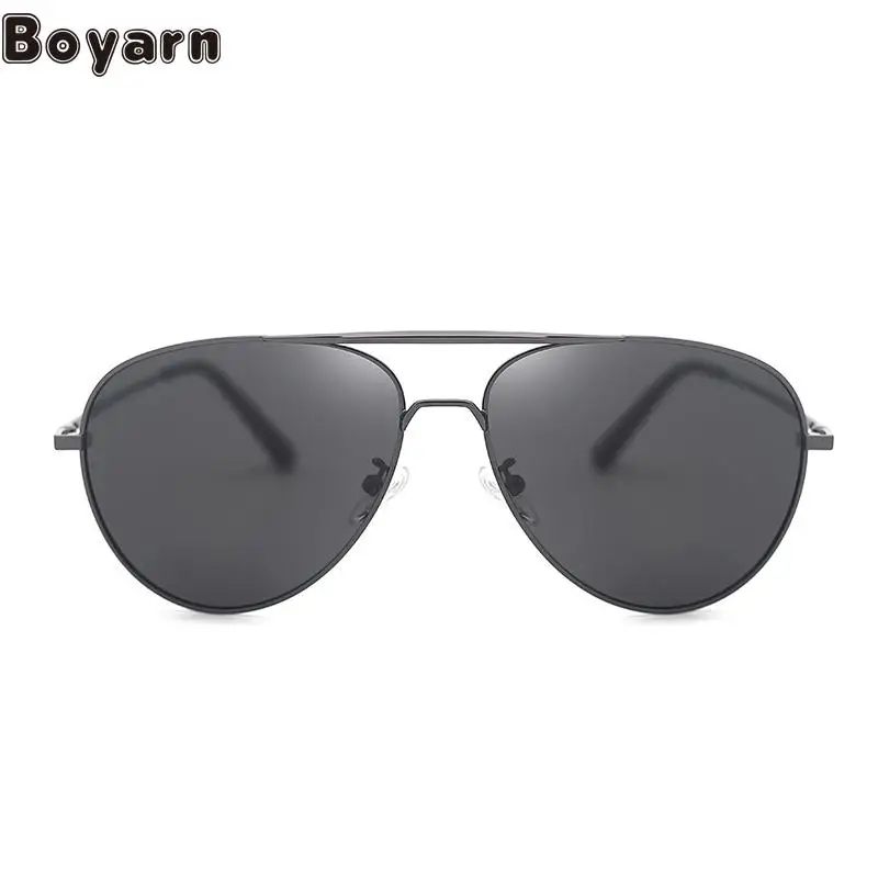 

Foreign Trade Polarizing Sunglasses Men's New Double Beam Metal Sun Glasses Cross Border Color Changing Driving Mirror