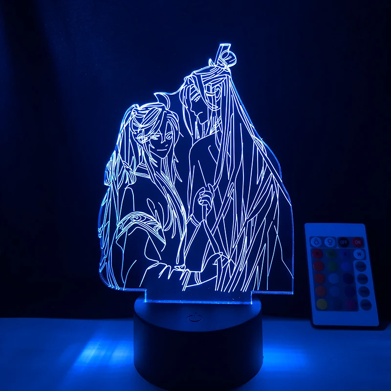 

Акриловый 3D светодиодный ночник BL Mo Dao Zu Shi Lan Zhan лампа для детской спальни Декор Детский подарок на день рождения USB цветная настольная лампа