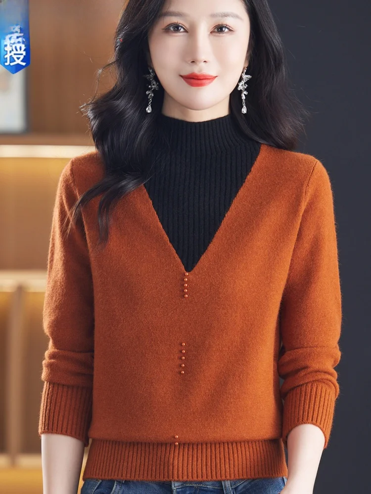 Hengyuanxiang новое женское платье среднего возраста двухсекционная трикотажная