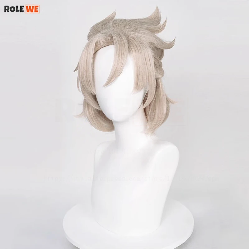 Albedo косплей парик из игры ударопрочный льняной Плетеный короткий термостойкие