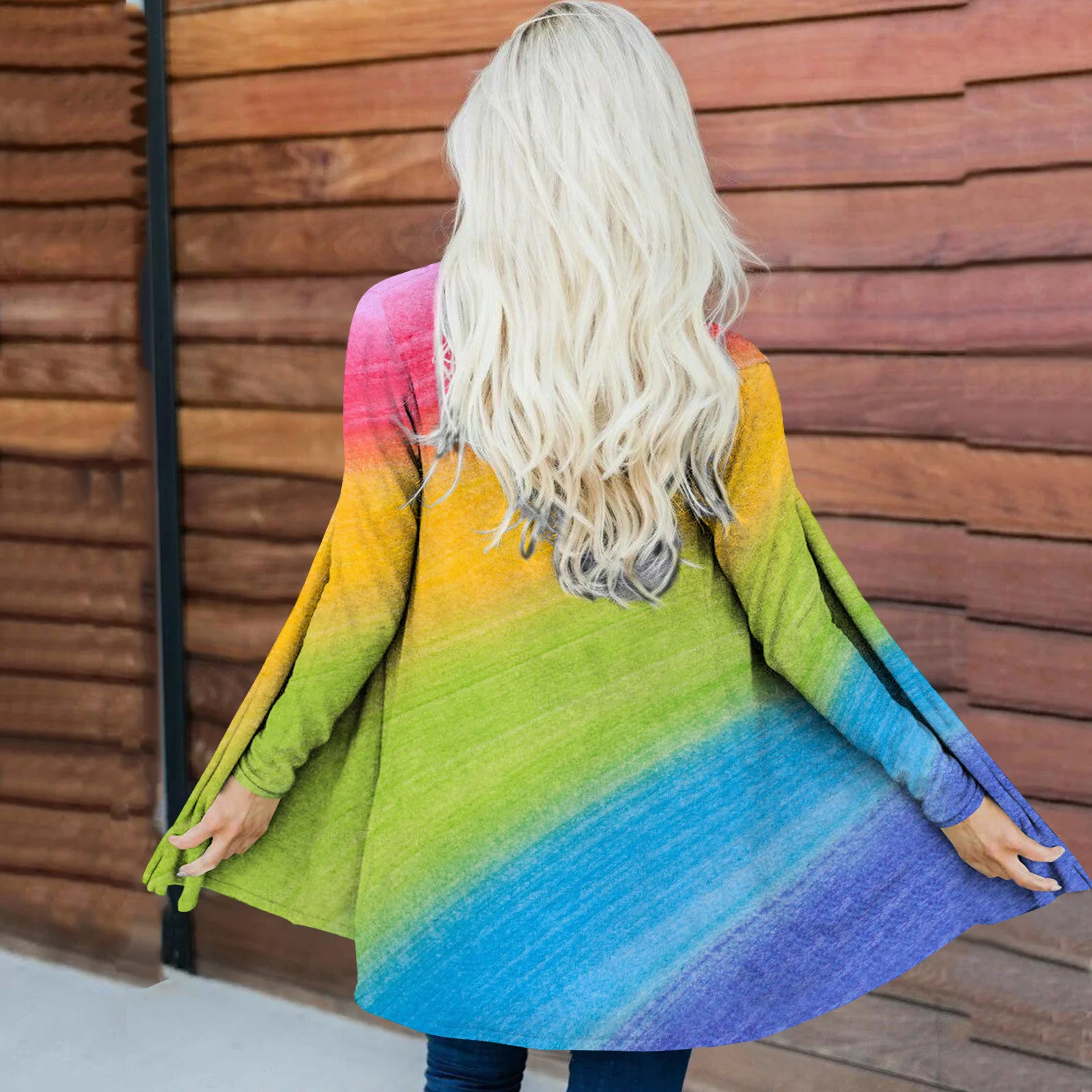 Красочный модный и удобный Новый Повседневный Кардиган с длинным рукавом