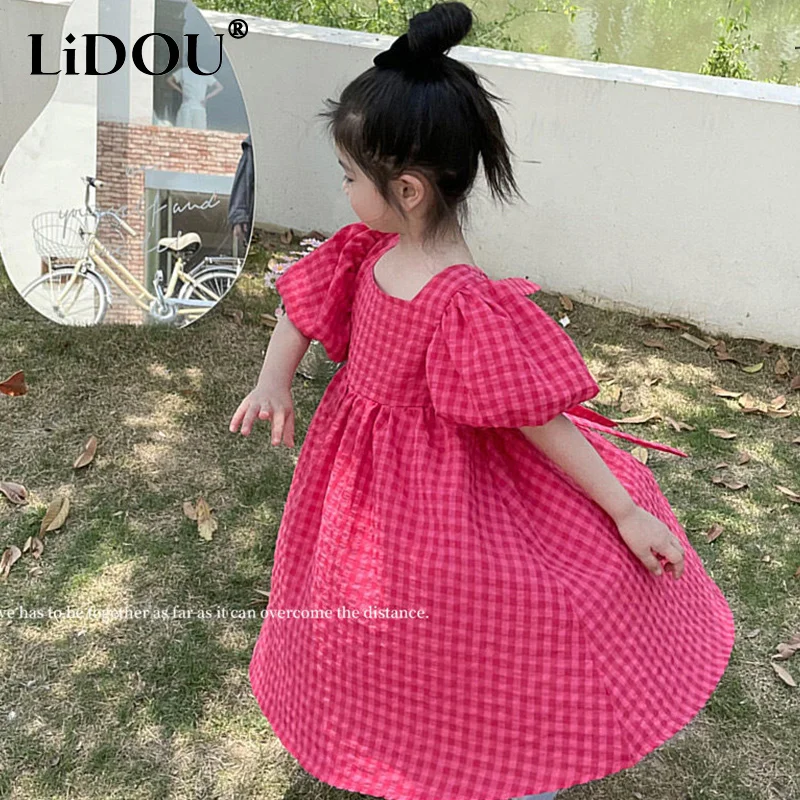 Женское платье с коротким рукавом однотонное повседневное свободное в Корейском