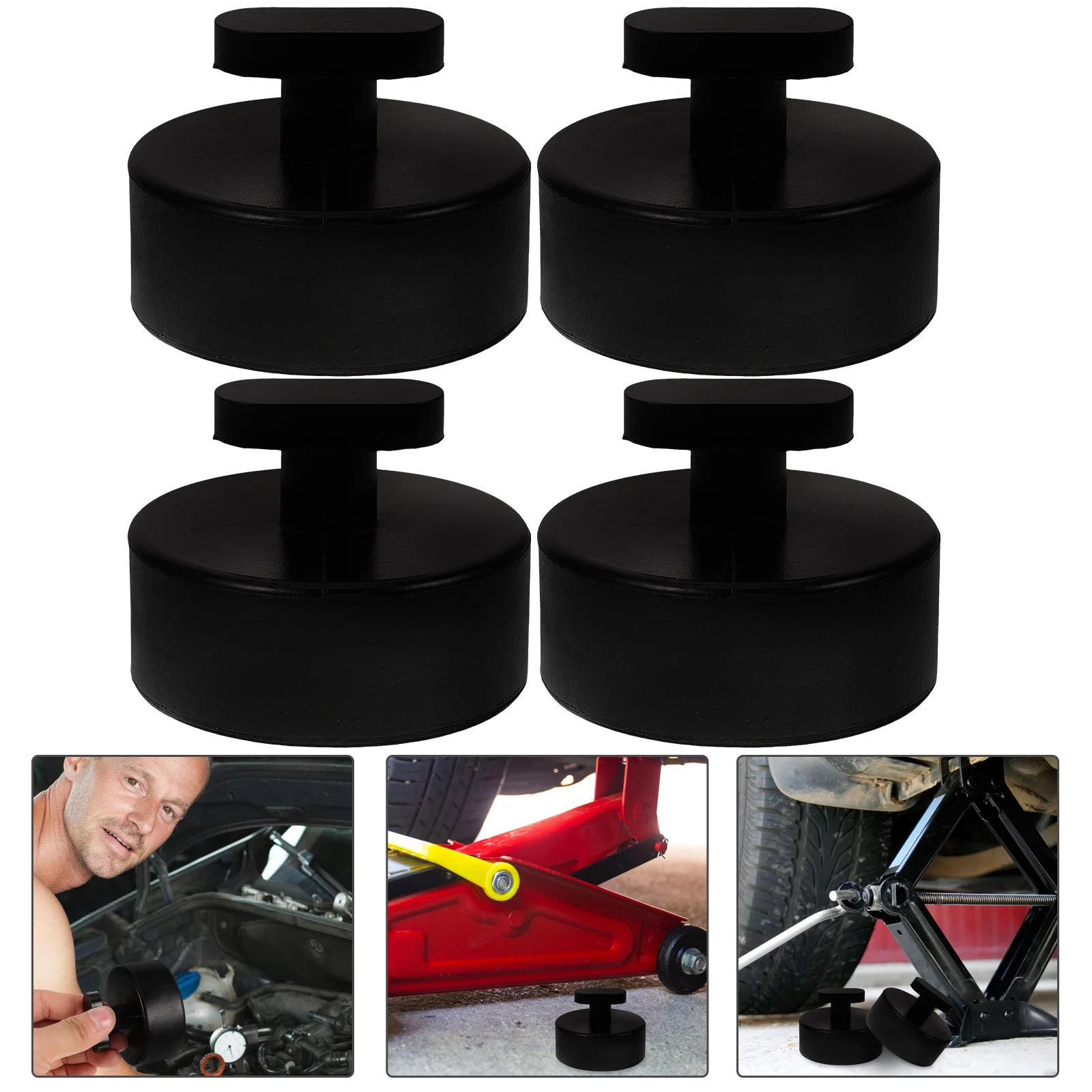 

4 Pcs Car Jack Rubber Pad Floor Adapter Block Pads Pinch Weld Stand Welds Bottle