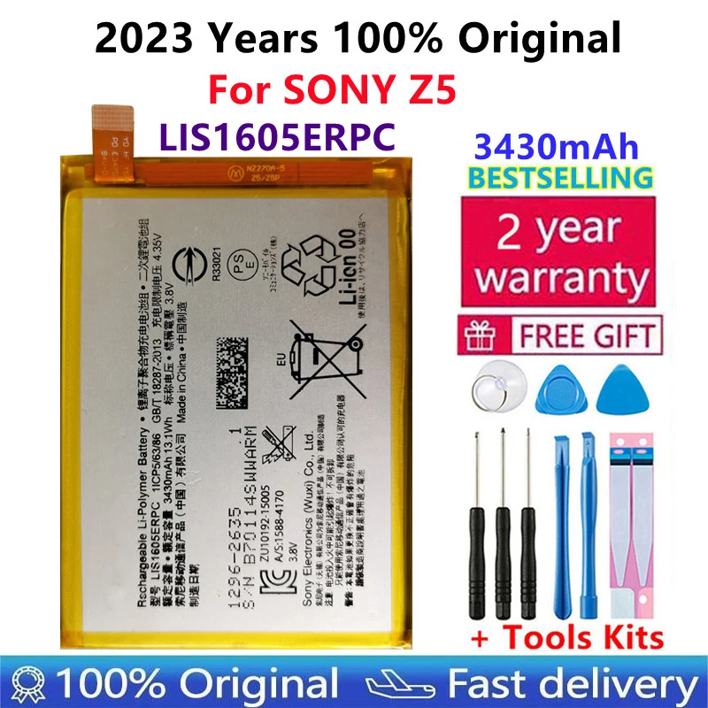 100% Оригинальный 3430mAh LIS1605ERPC Сменный аккумулятор для телефона SONY Xperia Z5 Premium Z5P Dual E6883 E6853 батареи батарея 100% Оригинальный 3430mAh LIS1605ERPC Сменный аккумулятор для телефона SONY Xperia Z5 Premium Z5P Dual E6883 E6853 батареи батарея