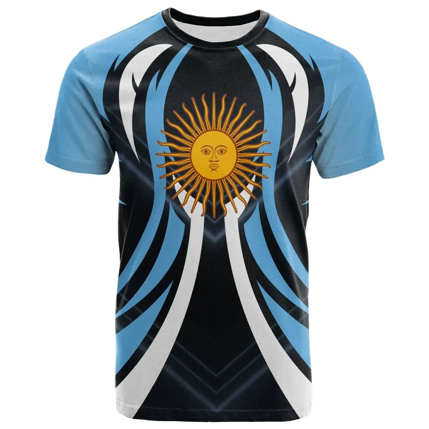 

Summer New Argentina T-shirt Men's 3D Flag National Emblem Printing Short Sleeve Fashion T-shirt Football Shirt Fan Clothing