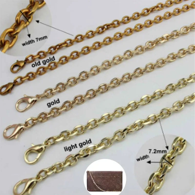 New 90-140cm Handbag Metal Chains Shoulder Bag Strap DIY Purse Chain Gold Silver Black Bag Handles Bag Accessories Chain