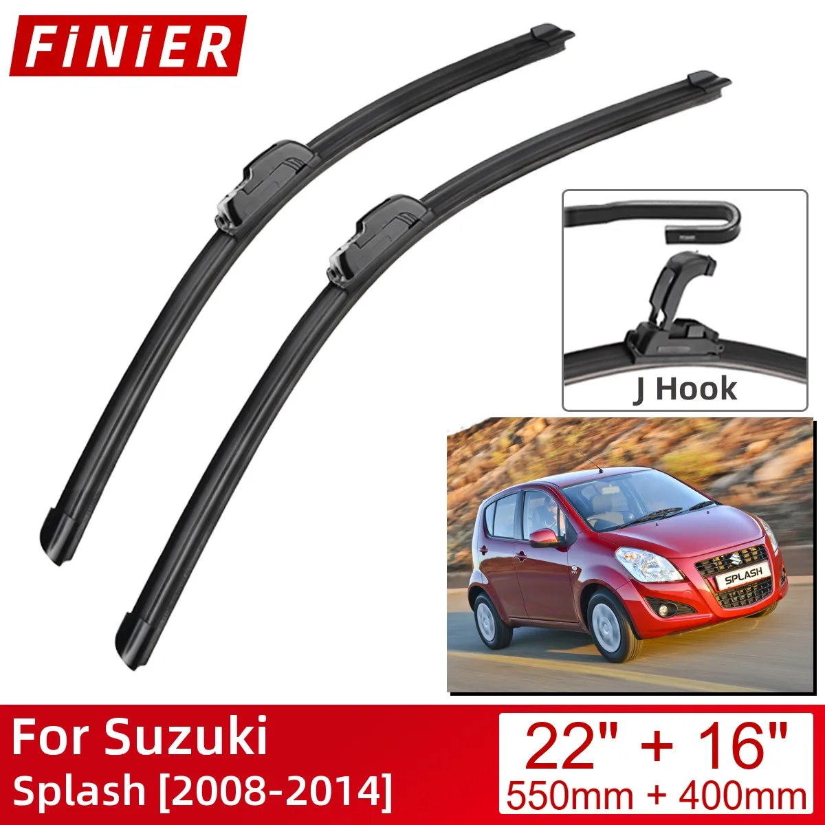 

Щетки стеклоочистителя передние для Suzuki Splash 2008-2014, 22 дюйма + 16 дюймов