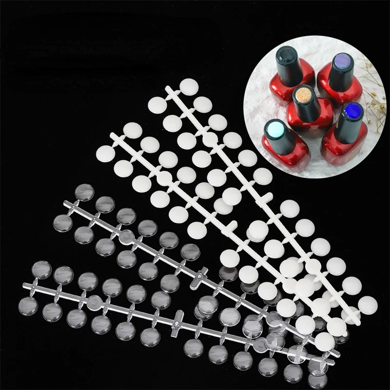 

120pcs Manicure Dots Flat Background Color Card Nail Polish Color Display Board To Send Double-sided Tape for Nail Shop Proofing