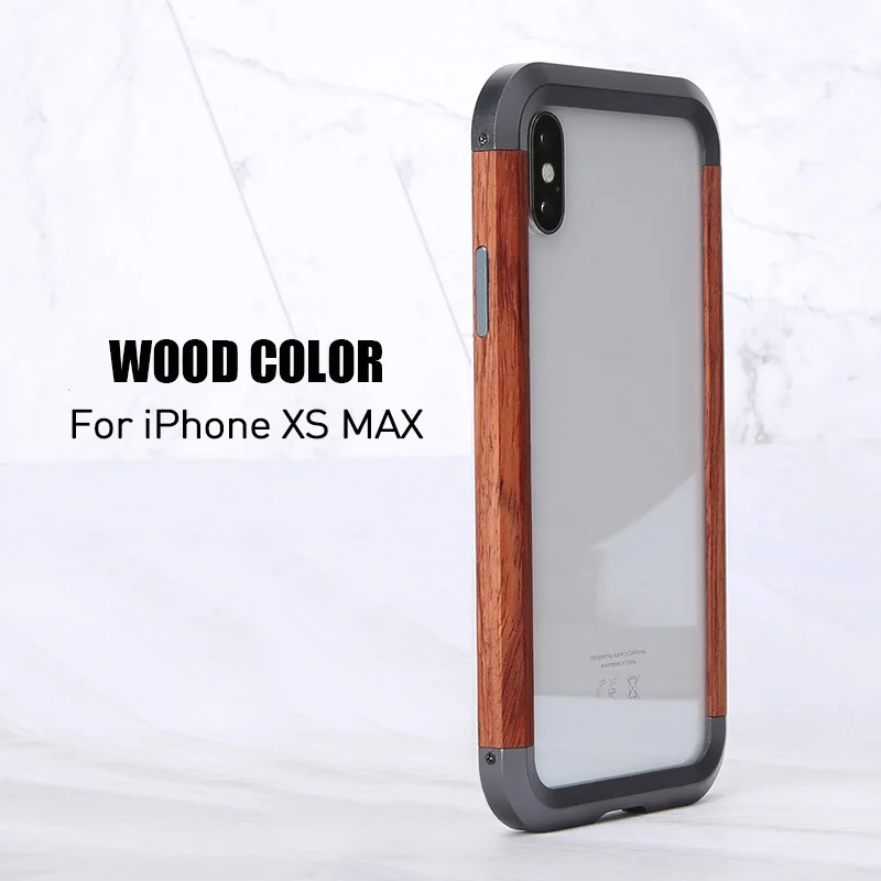 Wooden Hard Frame Phone Case for Iphone 12 13 14 Pro Max Aluminum Alloy Rugged Anti Drop Frame for Iphone 13 Protective Shell