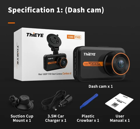 ThiEYE Dash Cam HD car video recorder GPS, Автомобильный видеорегистратор 1080P с поддержкой задней или внутренней камеры, автомобильная камера, 24-часовой парковочный видеорегистратор автo видеорегистратор автo gps