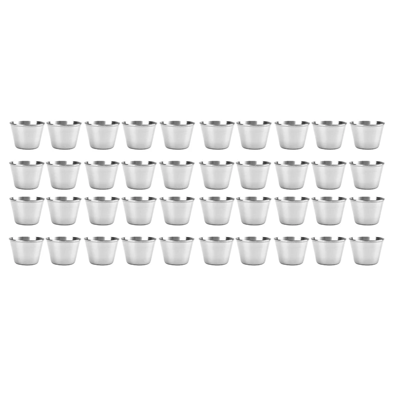 

40 Pack Stainless Steel Sauce Cups,Dipping Sauce Cup,Individual Condiment Cups, Portion Cups For Any Sauce-Dipping