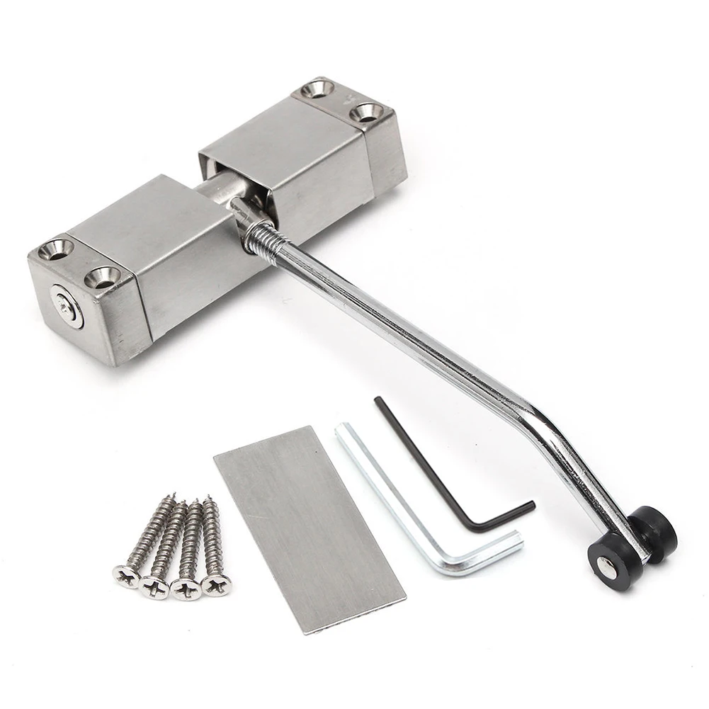 

Adjustable Spring Stainless Steel Automatic Security Locks Home Closing Simple Door Closer Surface Mounted