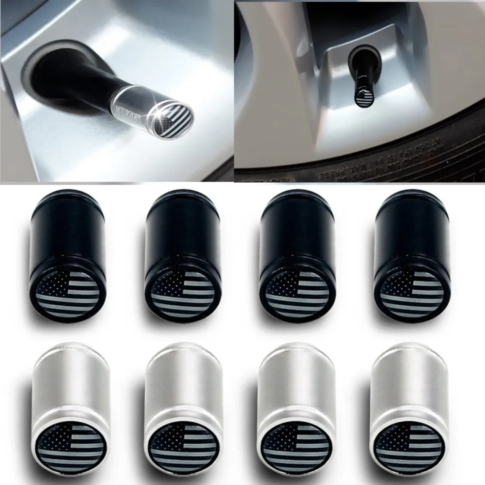 

4pcs Alloy Car Tire Valve Cap Air Valve Stem Cap For Autos Motorcycles Bikes Tire Valve Stem Cap Universal