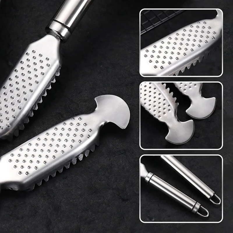 Fish Scale Scraper Tool Multi-Purpose Cleaning Kit Remover For Home Market Restaurant