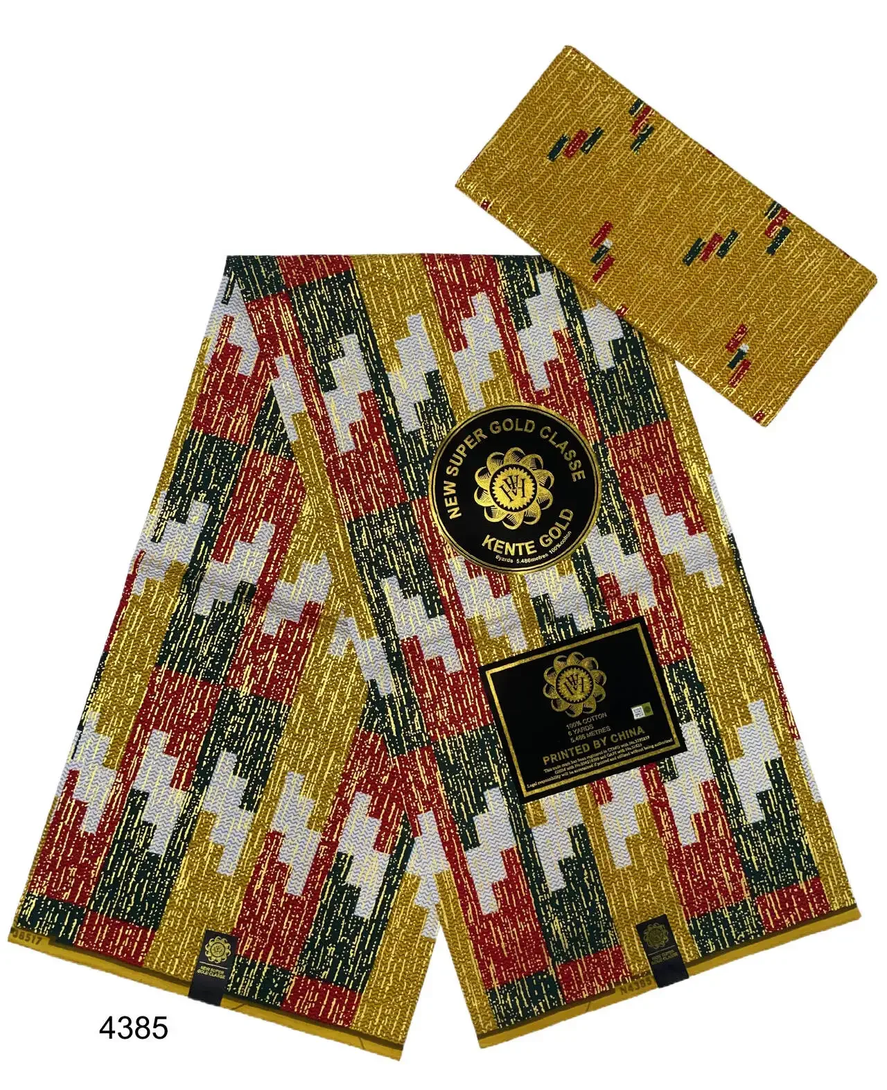 Блестящая африканская хлопковая ткань KENTE 4 ярда + 2 за 1 комплект