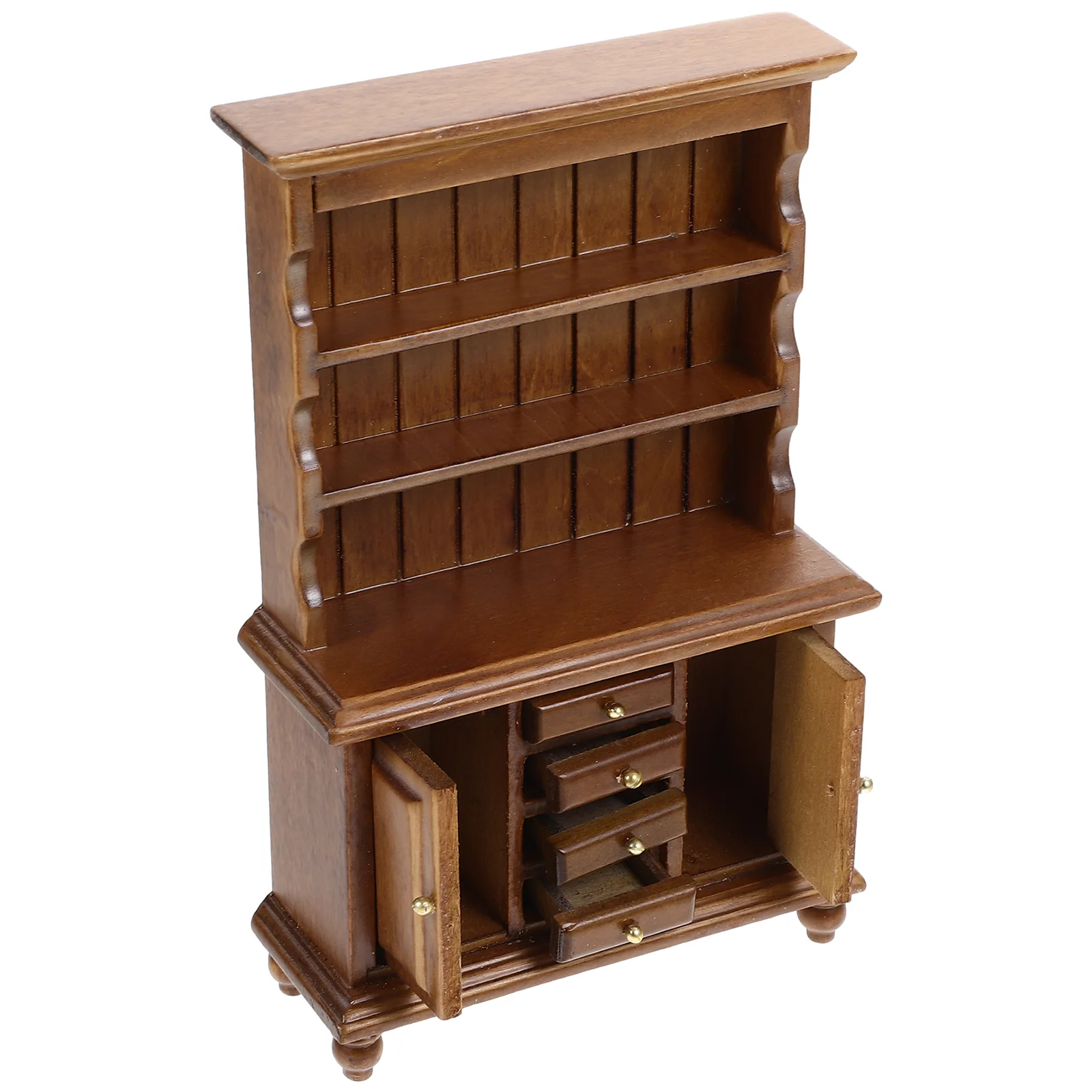 

House Accessories Mini Wood Display Bookshelf Miniature Wooden Miniatures Crafts Furniture
