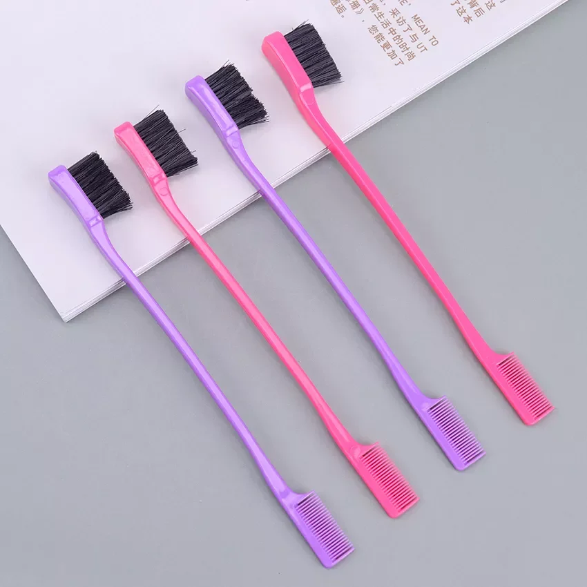 Multicolor Double Sided Edge Control Hair Comb Hair Styling Eyebrow Combing Hair Brush Hairdressing Beauty Tools