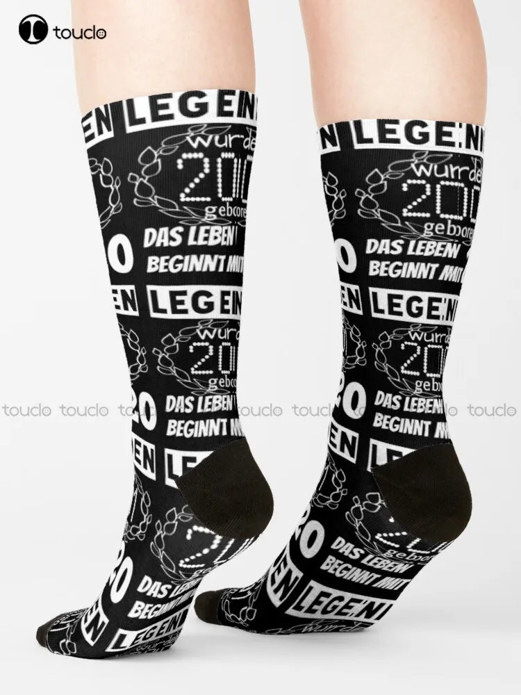 

Legends 2001 20 Years Old Socks Boys Football Socks Cute Pattern Funny Autumn Best Cartoon Breathable Cotton 360° Digital Print