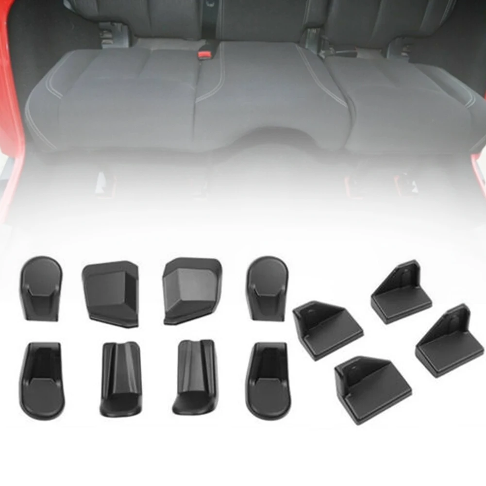 

For Jeep Wrangler JK 07-17 Screws Protector Cover Trim Front/Rear Parts Plastic Replacement 12pcs/set Black Decor