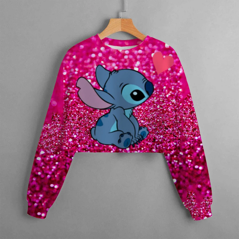 

2022 New Stitch Cartoon Casual Cute Girls Clothes Hoodies Printed Cropped Sweatshirts huggy wuggy Kids Clothes Girls