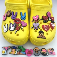 soft pvc bunny croc shoe charms decoration accessories for girls boys clogs sandals wristband holiday party gifts