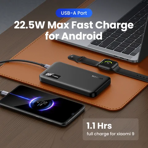 UGREEN 22,5 Вт Power Bank с быстрой зарядкой 10000 мАч Портативный PowerBank для iPhone 15 Pro Max Xiaomi Huawei Внешний аккумулятор PD20W