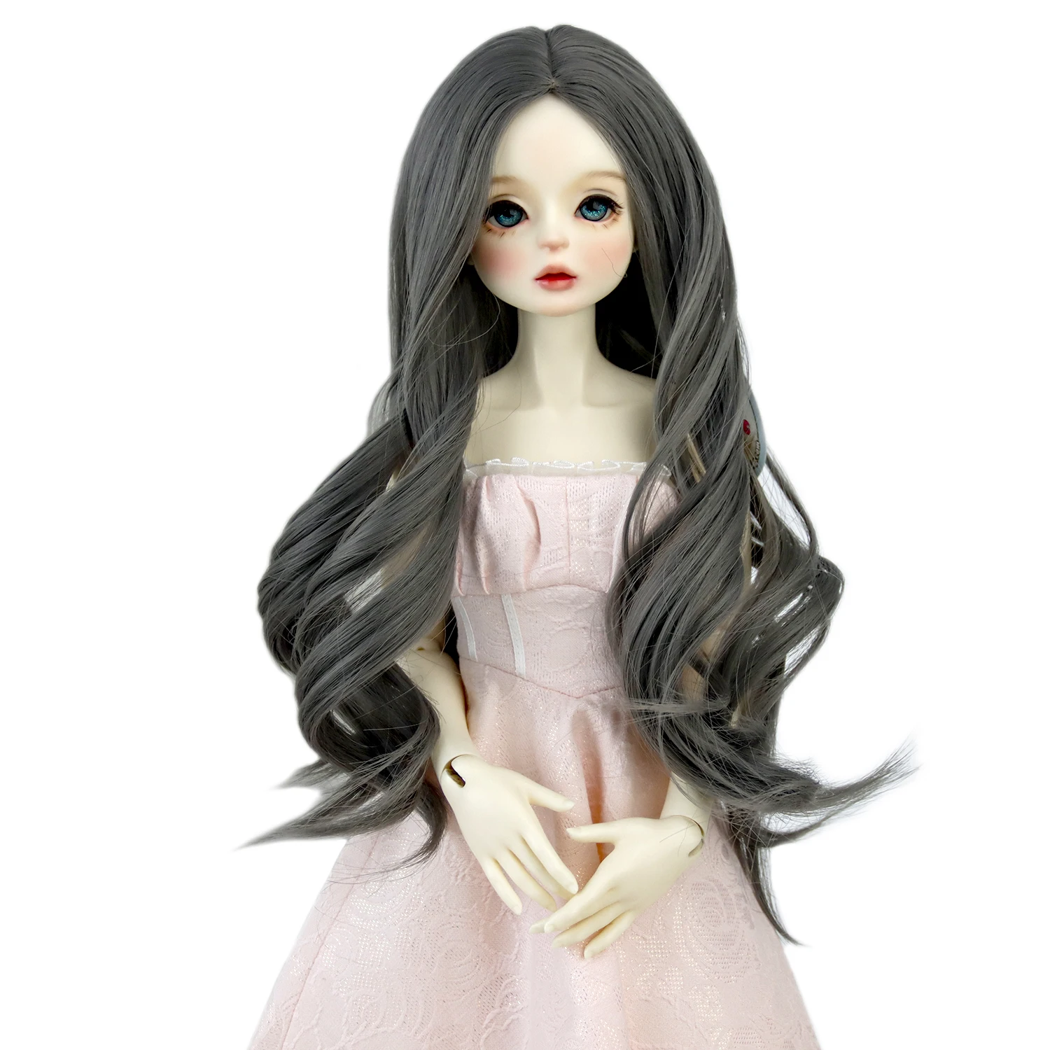 

MUZIWIG DIY 1/3 BJD Doll Wig Middle Length Bangs Curly Hair Doll Accessories Heat Resistant Wire Wig For 1/3 BJD Girl Dolls Wigs