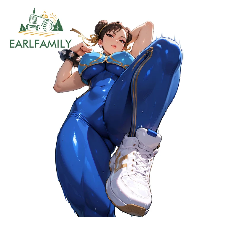 

EARLFAMILY Cool Chunli автомобильный бампер наклейки на окно яркие гоночные дрейфующие наклейки 3D ПВХ подходят для авто наклейки с граффити