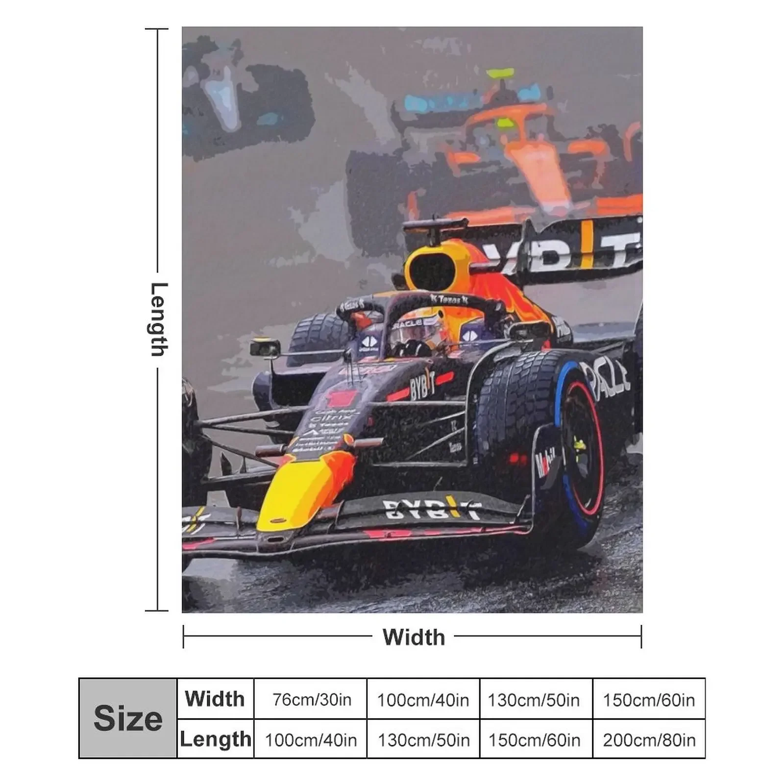 Max Verstappen Racing in the Rain в его раночной коляске F1 2023 меховые одеяла милые на заказ