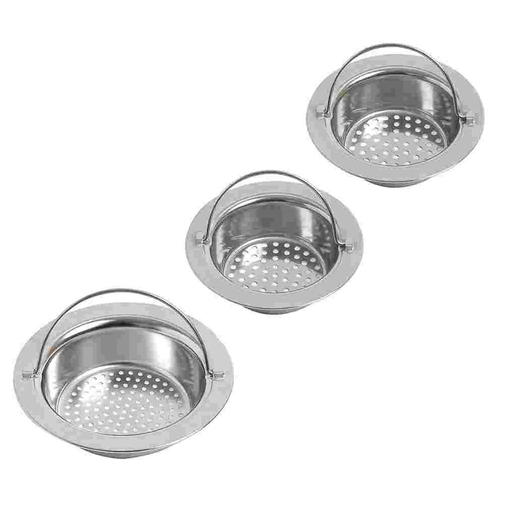 

3pcs Sink Filter Meshes Stainless Steel Sink Strainers Hair Fliters for Home Kitchen