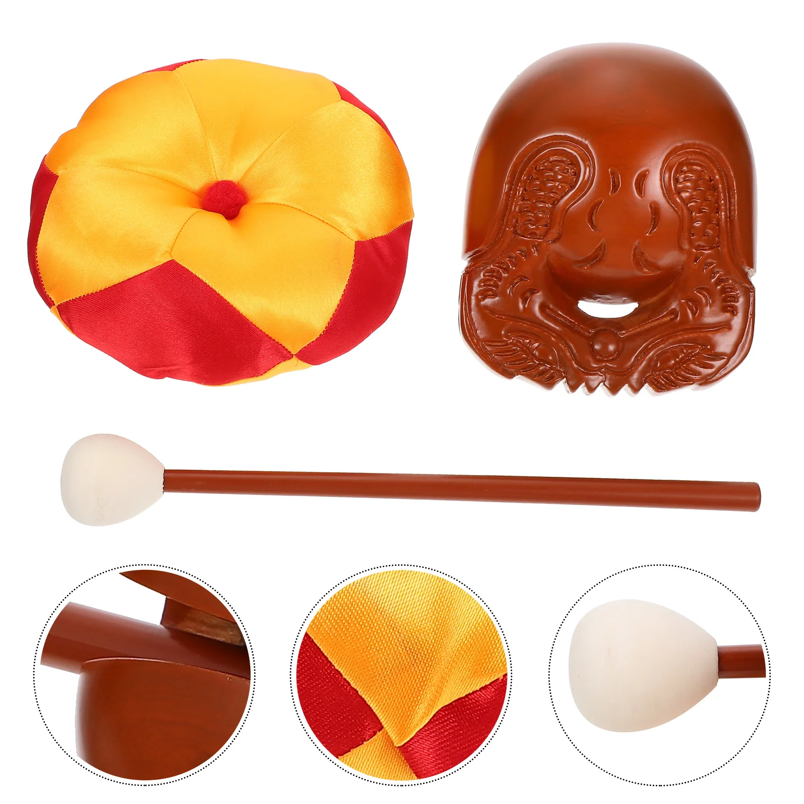 

Temple Block Ornament Wood Childrens Toys Wooden Fish Musical Table Figure Yoga Decoration