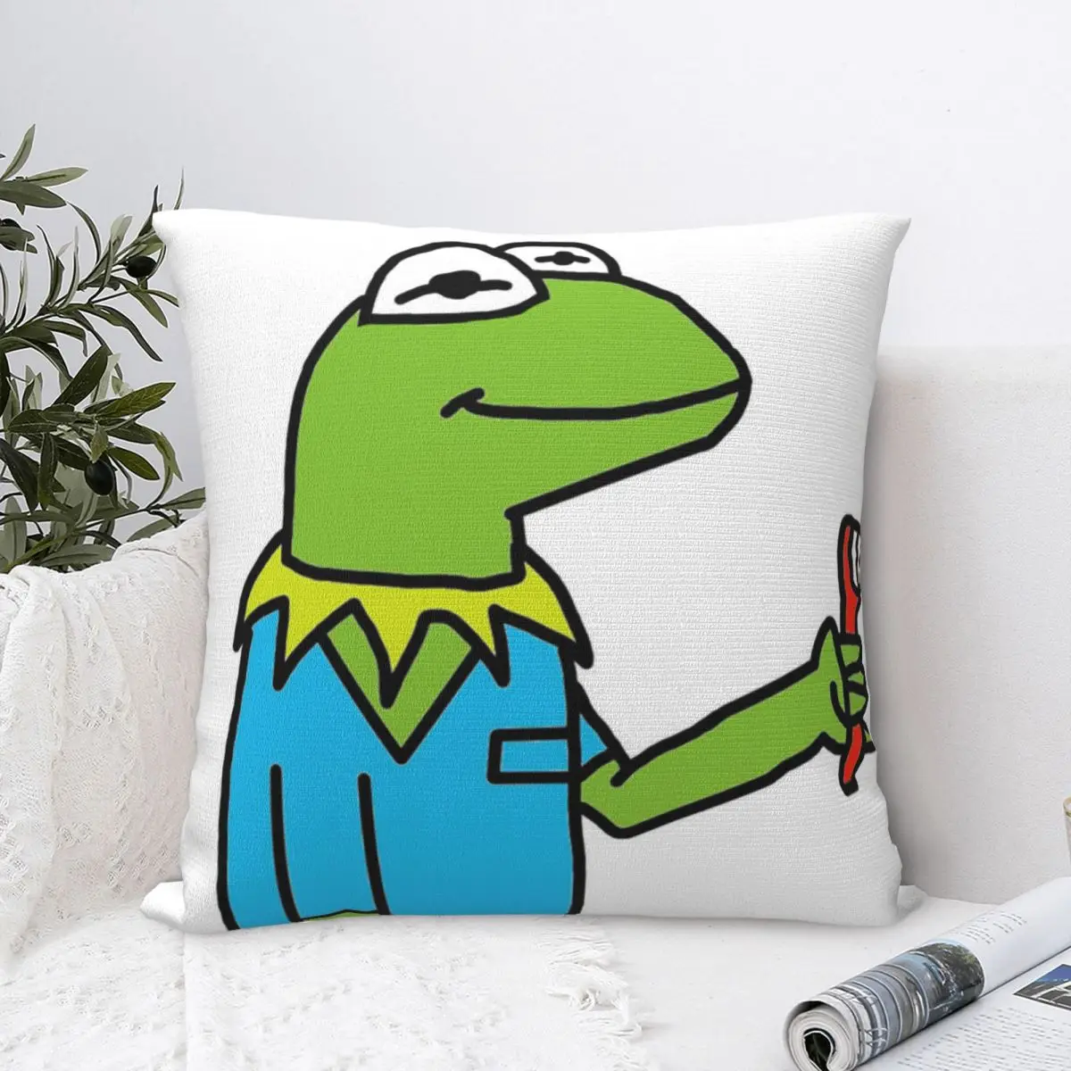 

Kermit The Frog Cover Pillows Living Room Personalized Decorative Case Decorative Pillow Cute Kids Room Cartoon Animation Funny
