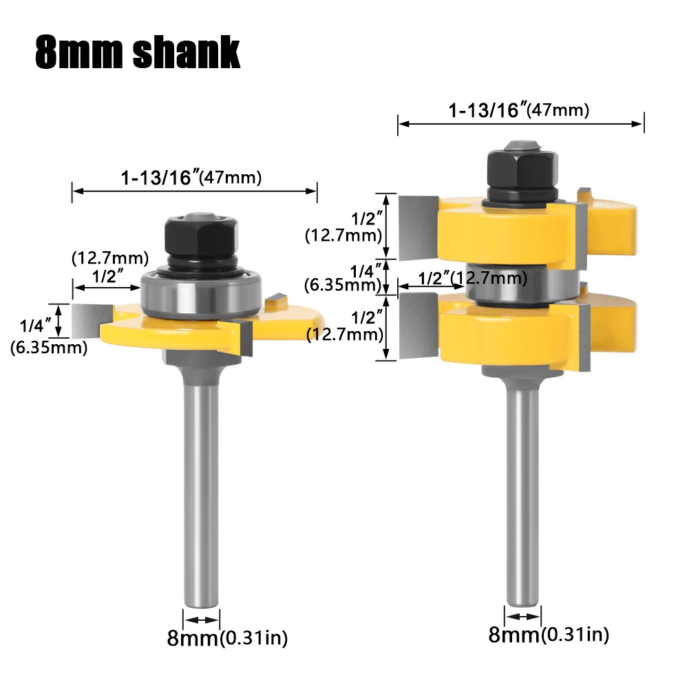 

Набор фрез JGZUI 2 шт., 6 мм, для деревообработки