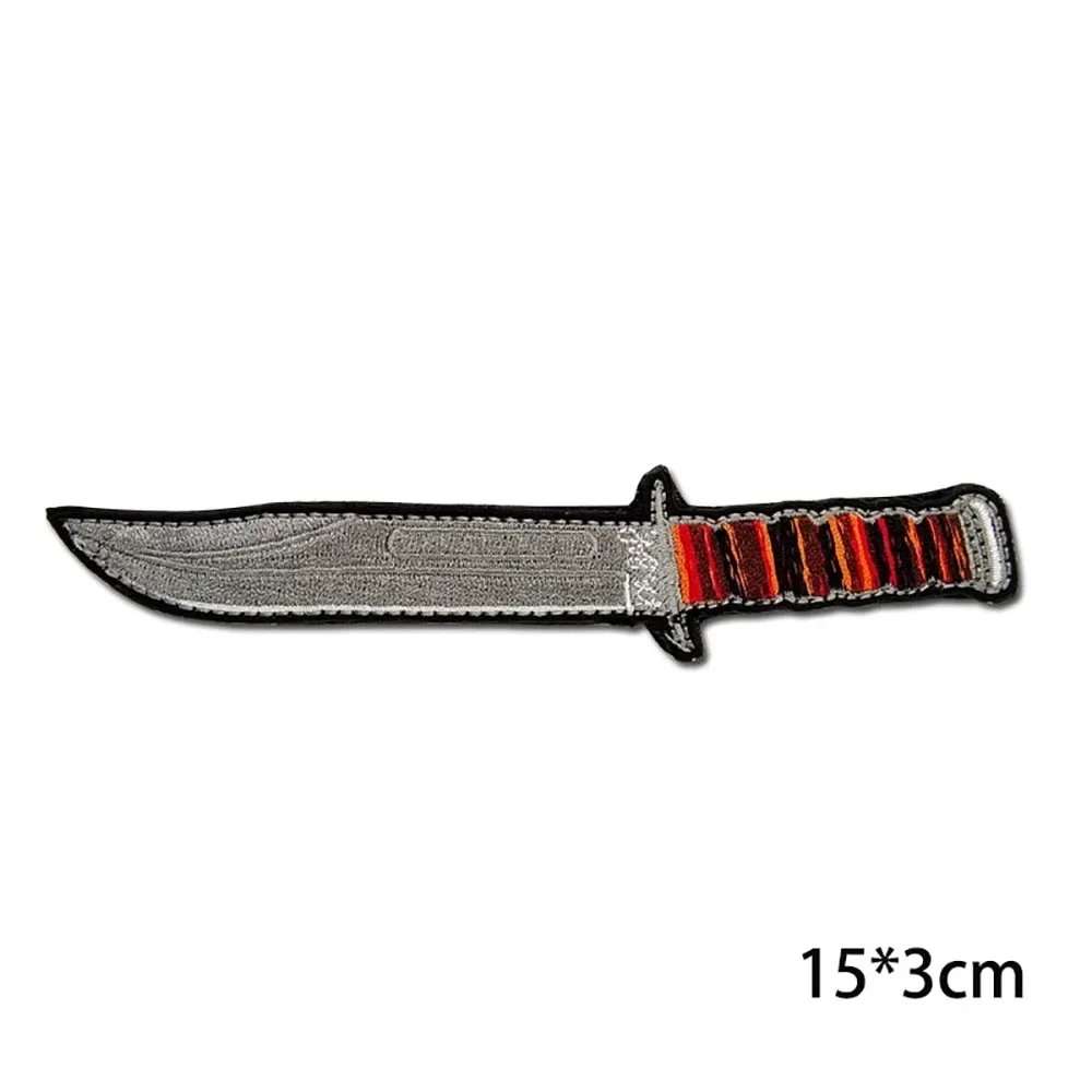 3D тактический значок кинжал для одежды застежка-крючок и петля вышитая нашивка в