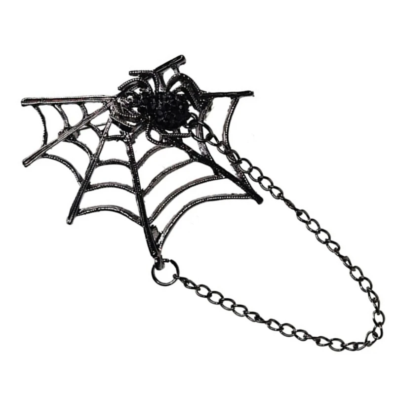Брошь с сеткой в ​​виде пауков на лацкане цепочкой булавка для лацкана Хэллоуин