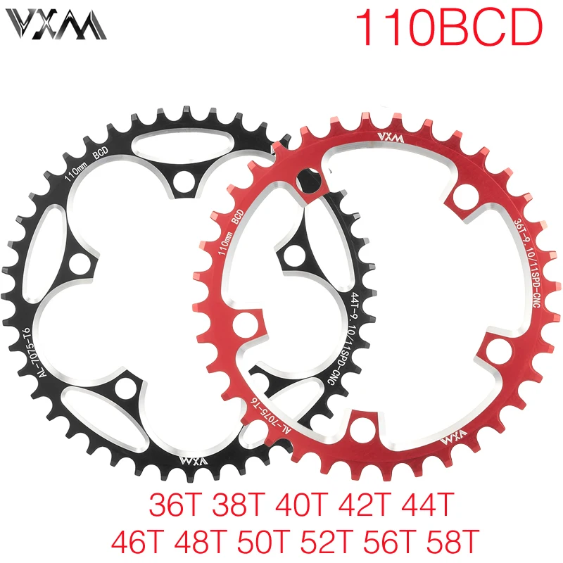 

VXM шоссейный велосипед 110BCD, узкая цепь с широкими зубьями 36T-58T, положительные и отрицательные зубья, дисковая корона, кривошипная звезда велосипеда