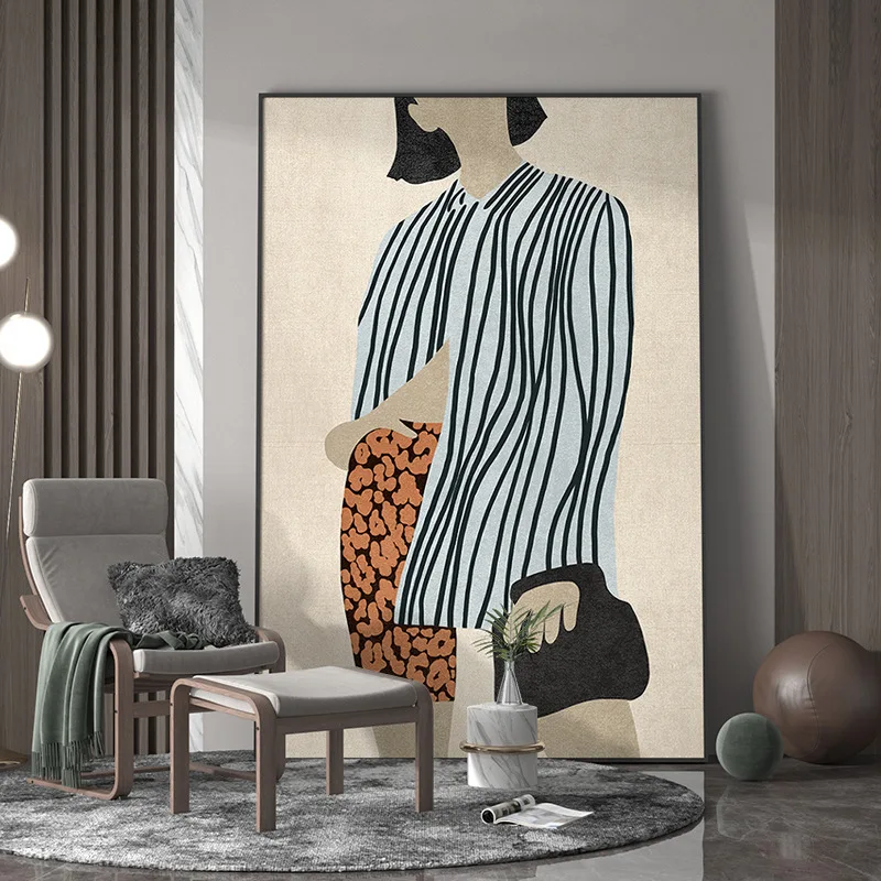 

Современная Скандинавская фигурка для женщин, роскошная Картина на холсте, модная женская картина для гостиной, крыльца, декоративная карт...